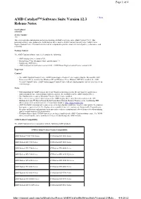 AMD Catalyst™ Software Suite Version 12.3 Release Notes