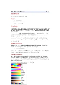 Colormap Set and Get the Current Colormap