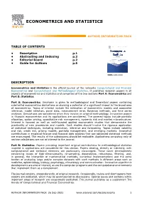 Econometrics and Statistics