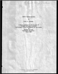 James R, Oourtney a Thesis Submitted to the Faculty Fulfillment of The