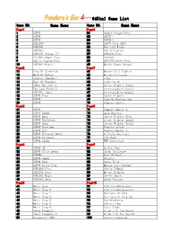 Pandora's Box 4--- 645In1 Game List Game NO