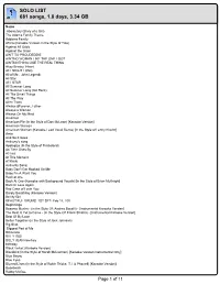 Solo Song List