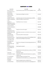 社会科学引文索引（SSCI）收录期刊 Journal Title Journal URL ISSN