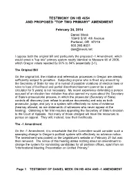 Top Two Primary" Amendment