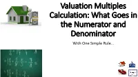 Valuation Multiples Calculation