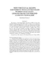 Why the Equal Rights Amendment Would Endanger Women's Equality
