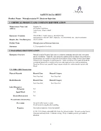 1 SAFETY DATA SHEET Product Name: Nitroglycerin in 5% Dextrose