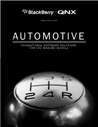 Automotive Foundational Software Solutions for the Modern Vehicle Overview