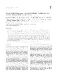 Broodstock Development and Controlled Breeding of Cobia Rachycentron Canadum (Linnaeus 1766) from Indian Seas