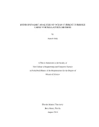 Hydrodynamic Analysis of Ocean Current Turbines Using Vortex Lattice Method
