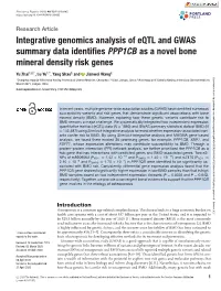 Integrative Genomics Analysis of Eqtl and GWAS Summary Data Identifies