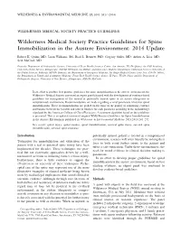 Spine Immobilization in the Austere Environment: 2014 Update