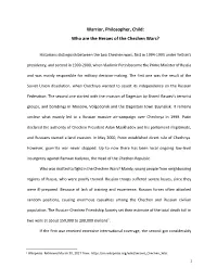 Warrior, Philosopher, Child: Who Are the Heroes of the Chechen Wars?