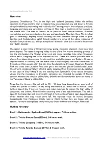 Overview Outline Itinerary