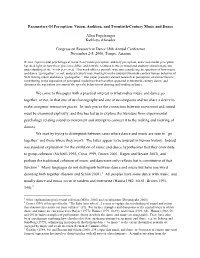 Parameters of Perception: Vision, Audition, and Twentieth-Century Music and Dance