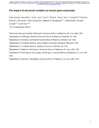 The Impact of Structural Variation on Human Gene Expression