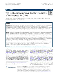 The Relationships Among Structure Variables of Larch Forests in China