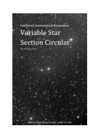 Variable Star Section Circular No