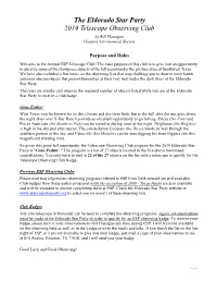 2019 Gone Fishin’ – Observing List Notes