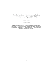 Diversity Among Leading Linux Kernel Developers (2005-2020)