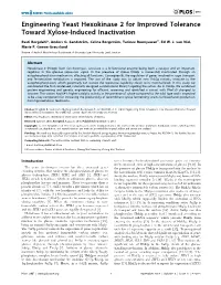 Engineering Yeast Hexokinase 2 for Improved Tolerance Toward Xylose-Induced Inactivation