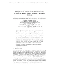 Integration of the Scientific Recommender System Mr. Dlib Into the Reference Manager Jabref