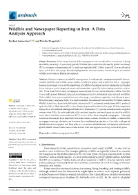 Wildlife and Newspaper Reporting in Iran: a Data Analysis Approach