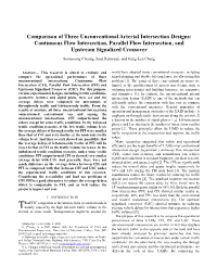 Continuous Flow Intersection, Parallel Flow Intersection, and Upstream Signalized Crossover