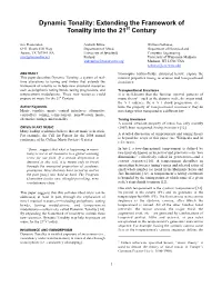 Dynamic Tonality: Extending the Framework of Tonality Into the 21St Century