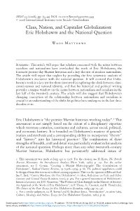 Eric Hobsbawm and the National Question