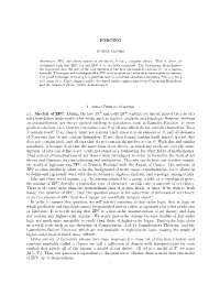 FORCING 1. Ideas Behind Forcing 1.1. Models of ZFC. During the Late 19