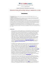 Information Sharing and Knowledge Sharing As Communicative Activities