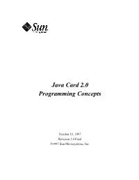 Java Card 2.0 Programming Concepts