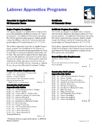 Laborer Apprentice Programs