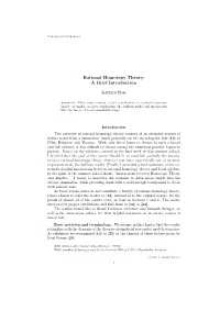 Rational Homotopy Theory: a Brief Introduction