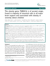 The Obesity Gene, TMEM18, Is of Ancient Origin, Found in Majority Of
