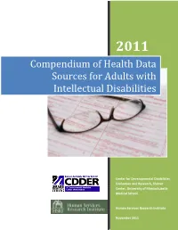 Compendium of Health Data Sources for Adults with Intellectual Disabilities