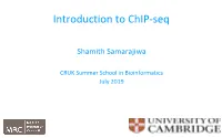Introduction to Chip-Seq