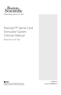Precision™ Spinal Cord Stimulator System Clinician Manual Directions for Use