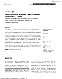 Research Paper Lessons Learned from the National Sanitation