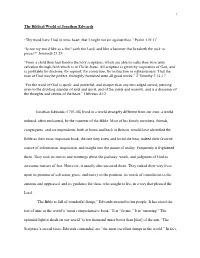 The Biblical World of Jonathan Edwards “Thy Word Have I Hid In