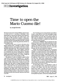 Timinvestigation Time to Open the Mario Cuomo File!