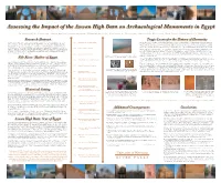 Assessing the Impact of the Aswan High Dam on Archaeological Monuments in Egypt