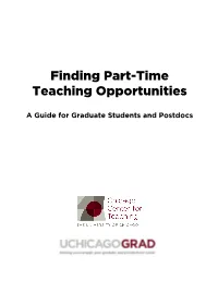 Finding Part-Time Teaching Opportunities