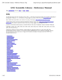 GNU Scientific Library – Reference Manual