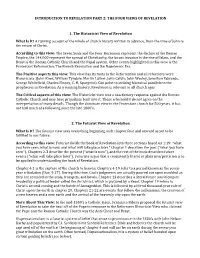 Introduction to Revelation Part 2: the Four Views of Revelation
