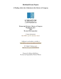 Rowland Evans Papers [Finding Aid]. Library of Congress. [PDF Rendered Thu Nov 16 21:42:21 EST 2017] [XSLT Processor: SAXON 9.1