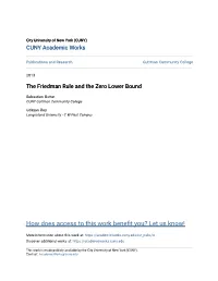The Friedman Rule and the Zero Lower Bound
