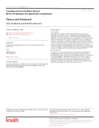 Theory and Fieldwork John Shepherd and Beverley Diamond