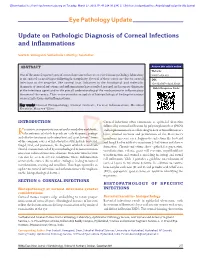 Update on Pathologic Diagnosis of Corneal Infections and Inflammations